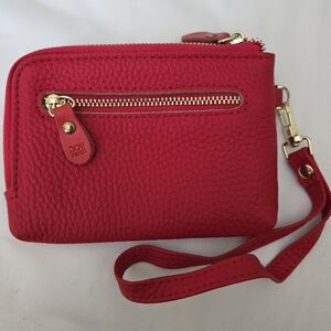 Red Leather Wristlet by